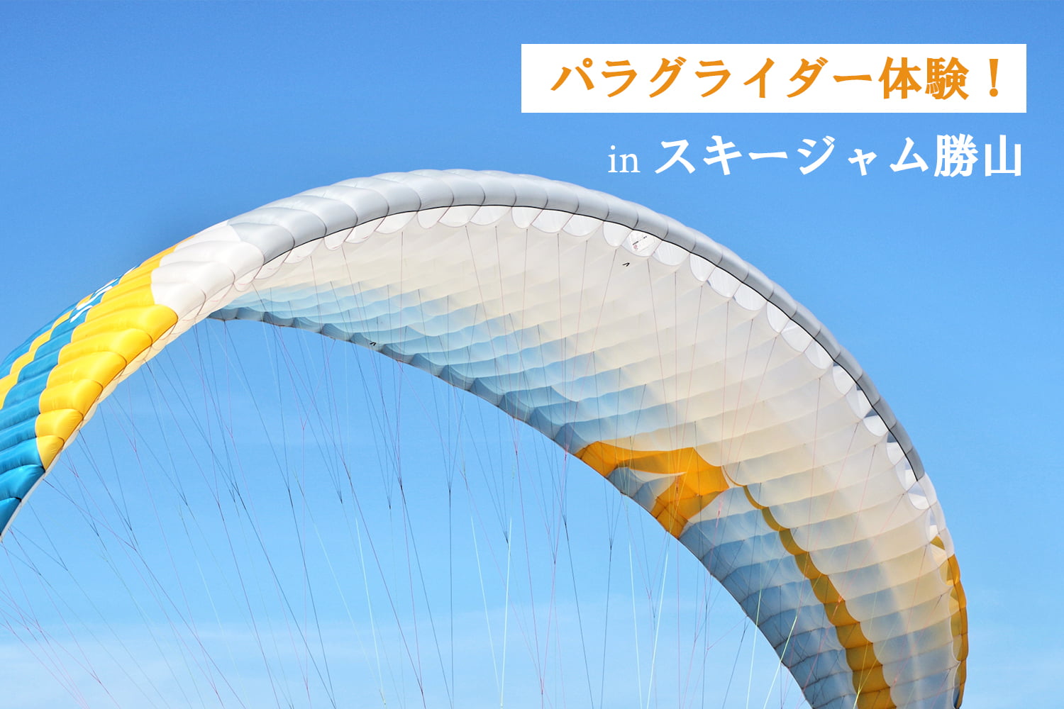 ホテル4crowns周辺で楽しめる！勝山市のパラグライダー体験（スキージャム勝山）